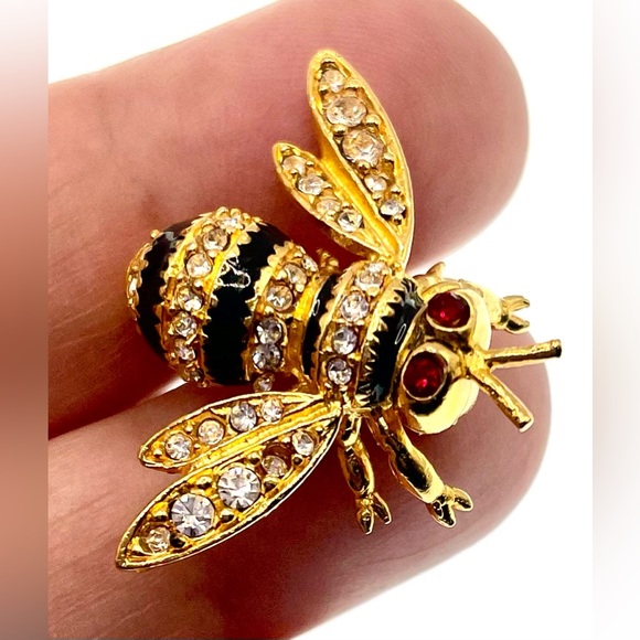 Signed MMA British Collection 24K Gold Plated Faberge Bumble Bee Brooch Pin - Picture 7 of 11